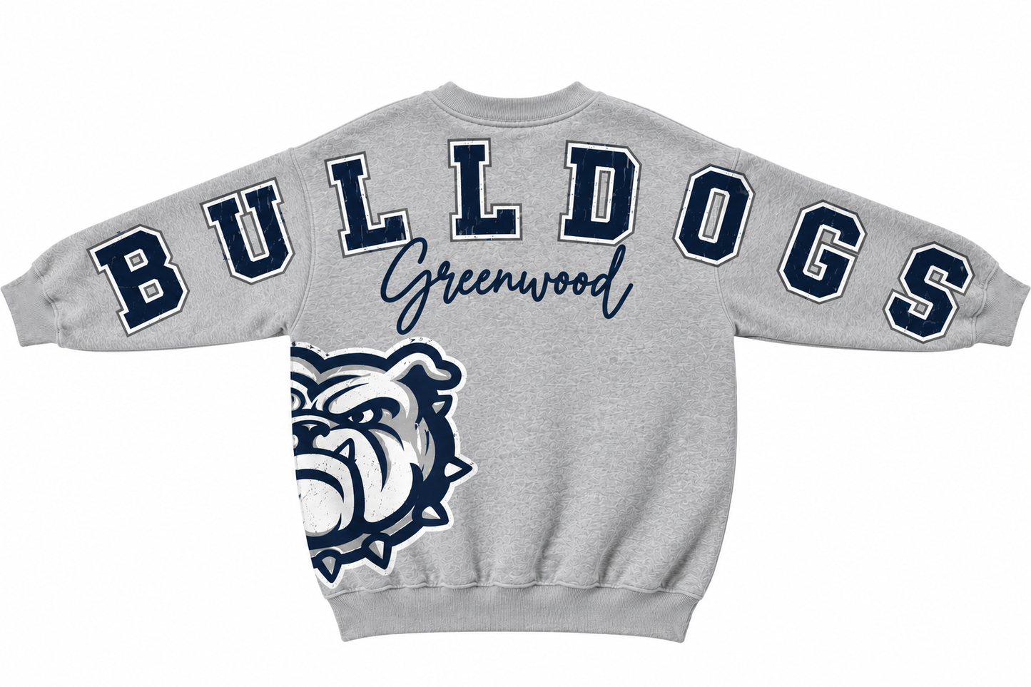 GREY GREENWOOD BULLDOGS VINTAGE WRAPAROUND HOODIE & SWEATSHIRT