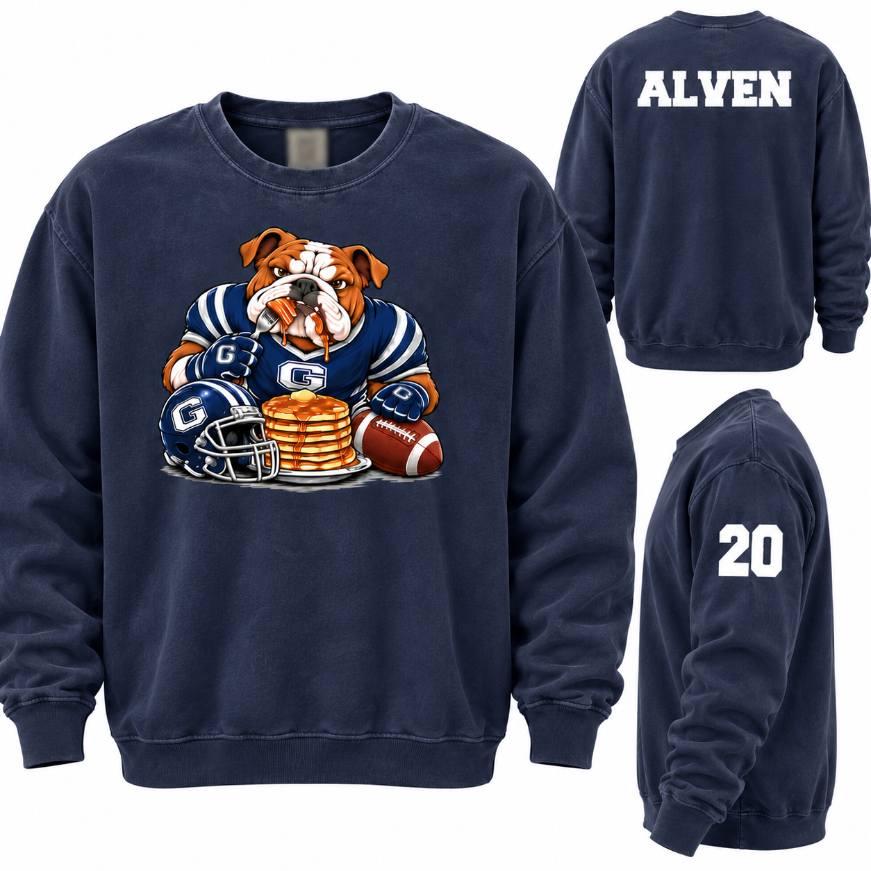 Pittbull Pancake Garment Dyed Color Tee & Sweatshirt